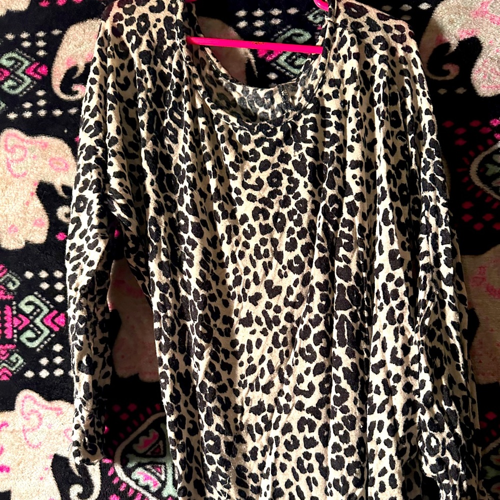 Leopard print see through shirt